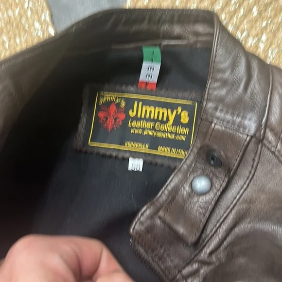 Men’s custom Italian leather jacket size 58 “Jimmys leather collection”